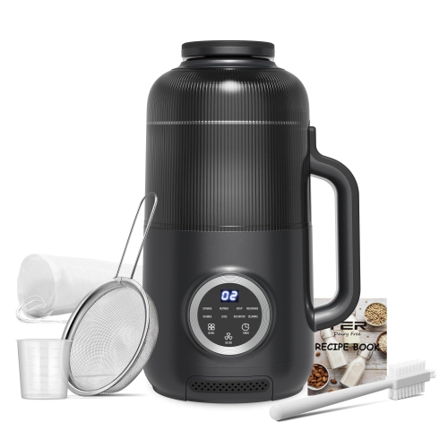 GlowWise 10-in-1 Nut Milk Maker, 40oz Blender Homemade Almond, Oat, Soy, Coconut milk, Juice & Soup, Electric Bean Milk Machine with Delay