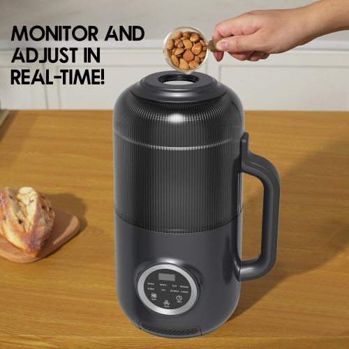 GlowWise 10-in-1 Nut Milk Maker, 40oz Blender Homemade Almond, Oat, Soy, Coconut milk, Juice & Soup, Electric Bean Milk Machine with Delay