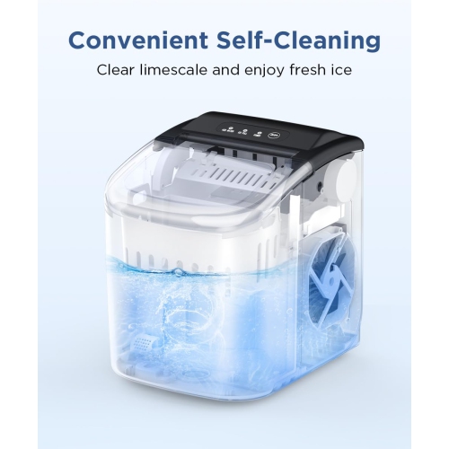 COWSAR Ice Maker Countertop, Portable Ice Machine with Self-Cleaning, 26.5lbs/24Hrs, 9 Bullet Ice Cubes in 6 Mins, Ice Basket and Scoop, Ideal for