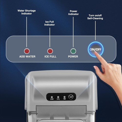 COWSAR Ice Maker Countertop, Portable Ice Machine with Self-Cleaning, 26.5lbs/24Hrs, 9 Bullet Ice Cubes in 6 Mins, Ice Basket and Scoop, Ideal for