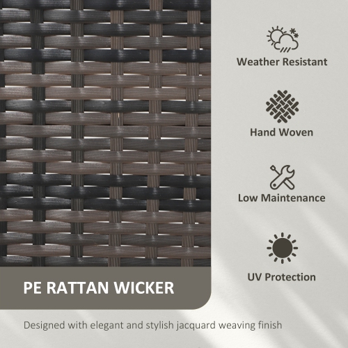 Outsunny Wicker Outdoor Rocking Chair Set of 2, Rattan Patio Rocking Chairs with Cushions and Curved Armrests, Indoor Outdoor Rocker for Porch,