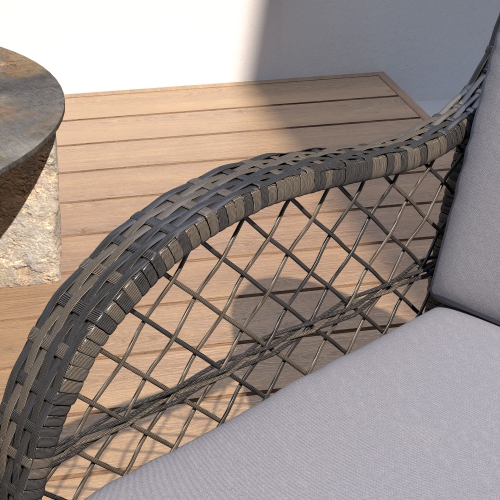 Outsunny Wicker Outdoor Rocking Chair Set of 2, Rattan Patio Rocking Chairs with Cushions and Curved Armrests, Indoor Outdoor Rocker for Porch,