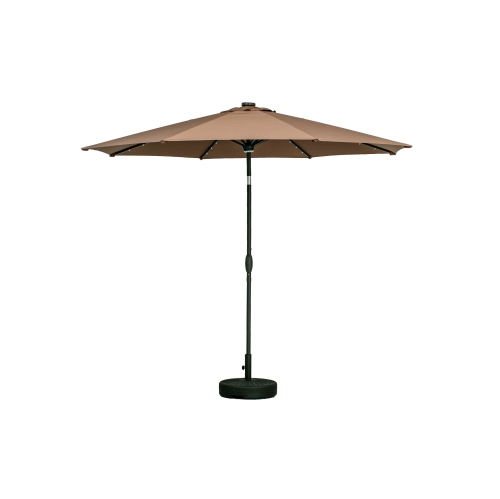 Ainfox 10Ft Solar Powered Aluminum Patio Table Market Umbrella Coffee