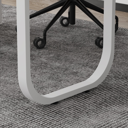 Homsee L-Shaped Office Desk with Storage Shelves & Drawers, Modern All-White Computer Desk for Home Office, White