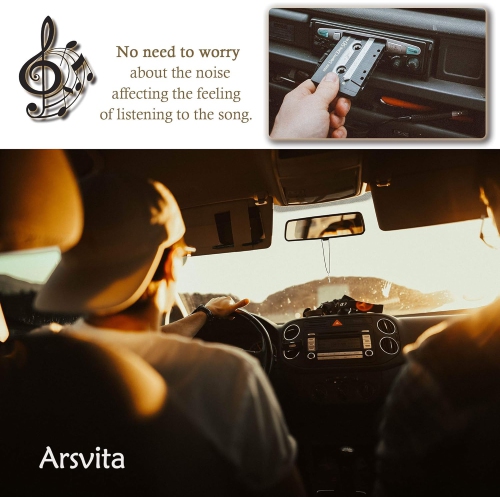 Arsvita – Adaptateur cassette audio pour l'auto vers auxiliaire, adaptateur ruban adhésif pour câble auxiliaire de 3,5 mm
