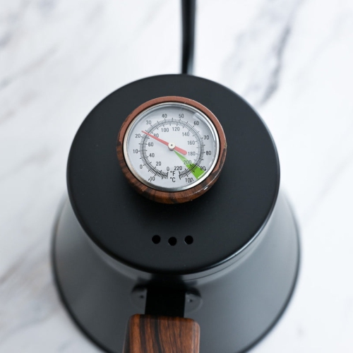 GROSCHE MARRAKESH Gooseneck Pour Over Stovetop Kettle with temperature guage, Stainless Steel Stovetop Kettle - 34 fl. oz, Black