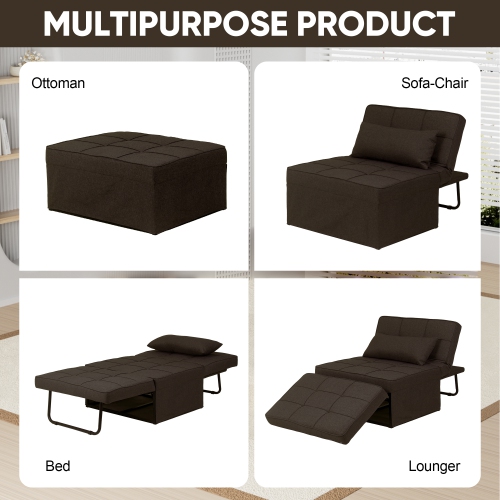 Ainfox 71in. folding sofa bed brown for home