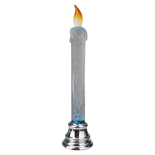 Glittered LED Flameless Christmas Candle - 9.25" - Set of 4