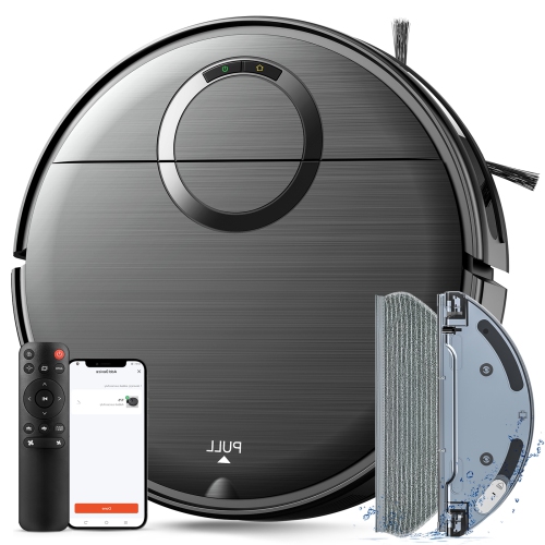 Teendow Powerful Robot Vacuum & Mop, 4500Pa Robotic Vacuum Cleaner with APP/Voice Control,3 Speeds,Auto-Charge,for Hardfloor,Carpetand Pet Hair,Black