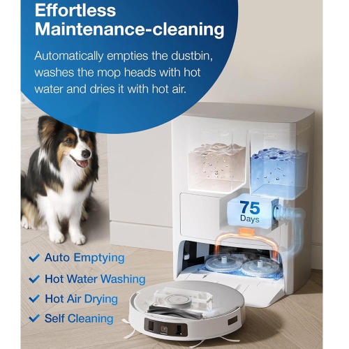 Refurbished Good-Deebot By EcovacsTEO(T20) OMNI Vacuuming and Mopping Robot with Auto-Empty Station