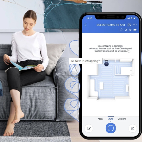 Open Box-Deebot By Ecovacs OZMO T8 AIVI Vacuuming and Mopping Robot