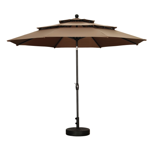 Ainfox 3-Layer 10ft Patio Umbrella Coffee