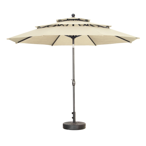 Ainfox 3-Layer 10ft Patio Umbrella Khaki