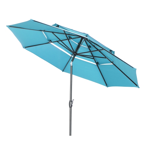 Ainfox 3-Layer 10ft Patio Umbrella White