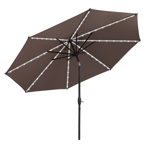 AINFOX  3-Layer 10Ft Patio Umbrella Coffee With Led Light Bar