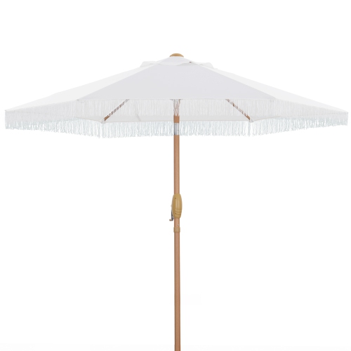 Ainfox 7.5ft Patio Umbrella with Fringe Beige