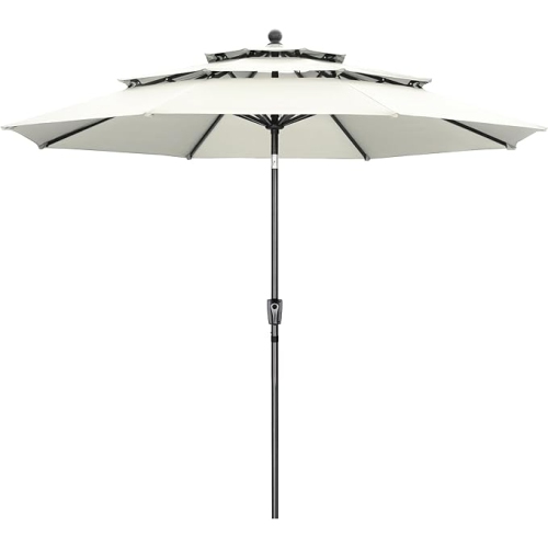 Ainfox 3-Layer 10ft Patio Umbrella White