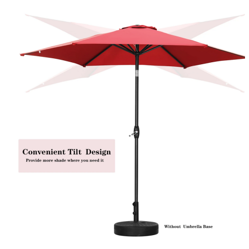 Parasol de table d'extérieur de 9 pi d'Ainfox, rouge