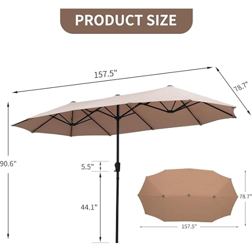 Ainfox 13ft Patio Umbrella Blue