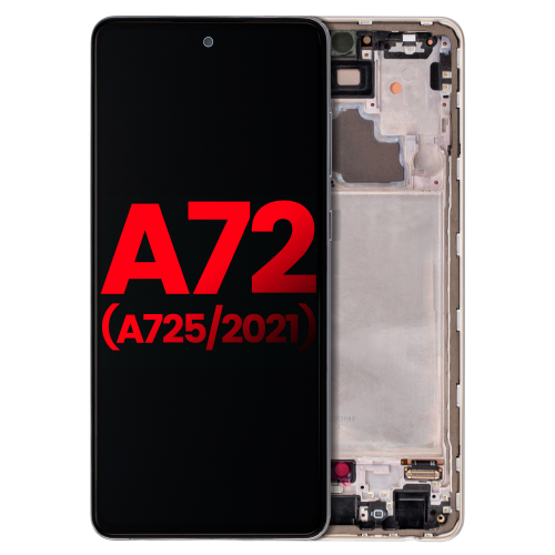 Premium Replacement OLED Screen Assembly with Frame for Samsung Galaxy A72 - Awesome White