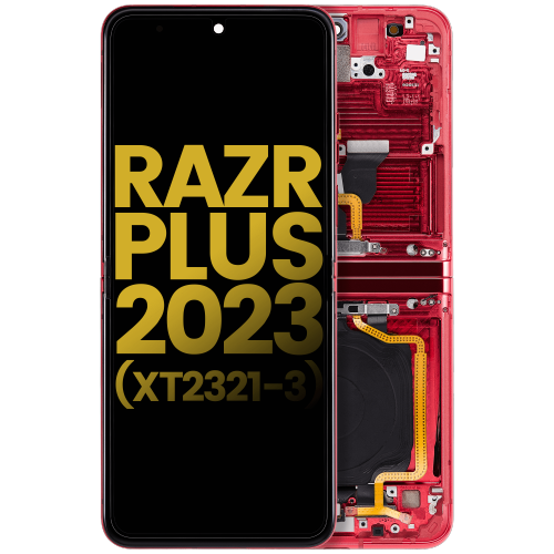 Excellent High-Quality OLED Display Assembly with Frame for Motorola Moto Razr Plus XT2321-3 (2023) -in Viva Magenta by ESOURCE PARTS - Refurbished condition - Image 2