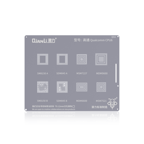 High-Quality Bumblebee Stencil QS12 for Qualcomm CPU6 by Qianli - Precision BGA Stencil Replacement