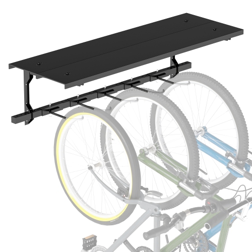 Image 1 de 9.. Support de rangement pour 5 vélos de Soozier, support pour vélos avec panier et 5 crochets, porte-vélos de garage autonome pour usage intérieur et