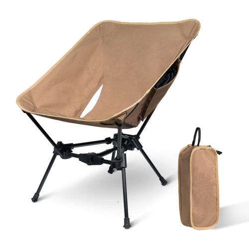 Chaise de camping de PetginHome, chaise de randonnée pliable et légère avec sac à dos, capacité 330&nbsp;lb compacte et portative - Brun cooyote
