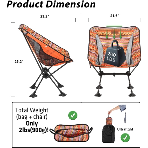 PetginHome-Camping Chairs,Lightweight Portable Camping Folding Chair,Outdoor Backpacking Chair with Carry Bag for Camping Hiking Garden BBQ Fishing