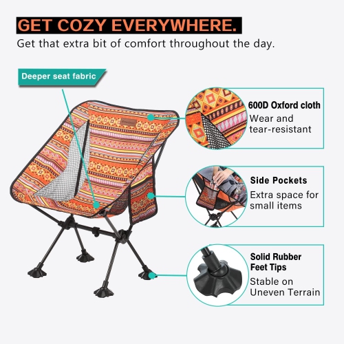 PetginHome-Camping Chairs,Lightweight Portable Camping Folding Chair,Outdoor Backpacking Chair with Carry Bag for Camping Hiking Garden BBQ Fishing