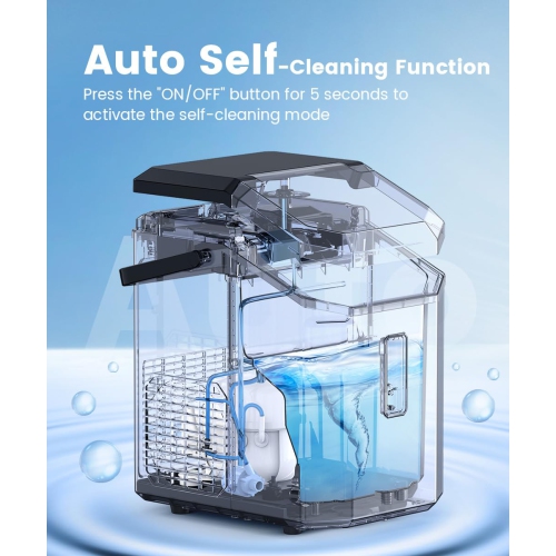 COWSAR Nugget Ice Maker Countertop Portable Ice Makers w/ Soft Chewable Ice 34lbs/24H One-Click Operation Auto-Cleaning Pebble Ice Maker Machine w/