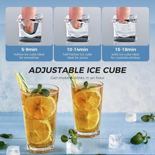 COWSAR Countertop Ice Maker 30LBS/24H Portable Ice Machine w/ Top External Water Tank Self-Cleaning Function 16 Pcs Ice Cube/13 Mins Ice Scoop &