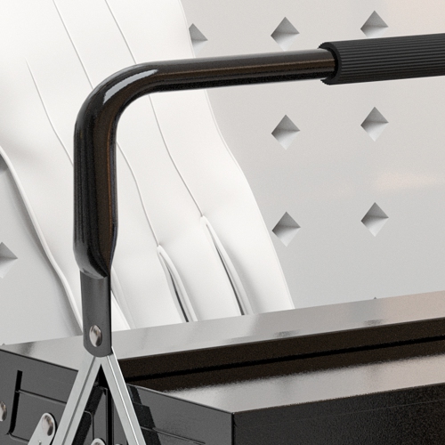 DURHAND 22" Metal Tool Box, Portable 5-Tray Cantilever Steel Tool Chest Cabinet for Garage and Warehouse, Black