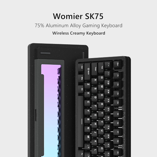 Womier SK75 75% Keyboard with Full Aluminum Wireless Mechanical Gaming Keyboard, VIA Custom Keyboard, Pre-lubed POM Switches RGB Creamy Gaming