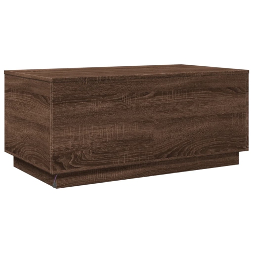 vidaXL Coffee Table with LED Lights Brown Oak 90x50x40 cm