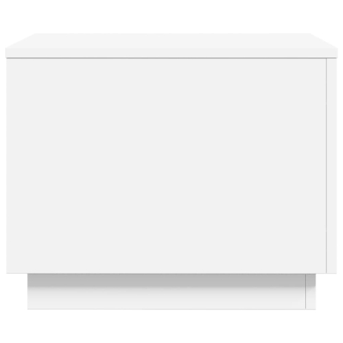 vidaXL Coffee Table with LED Lights White 50x50x40 cm