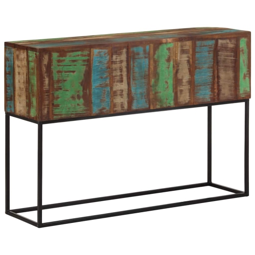 vidaXL Console Table 110x30x75 cm Solid Wood Reclaimed and Iron