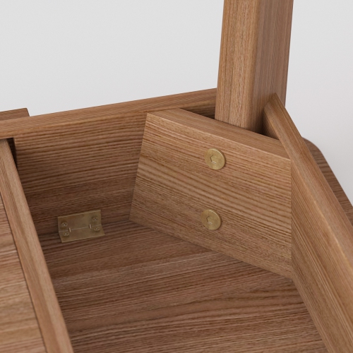 Homsee Modern Wooden Writing Desk with Two Storage Drawers, Home Office Table, Dark Brown