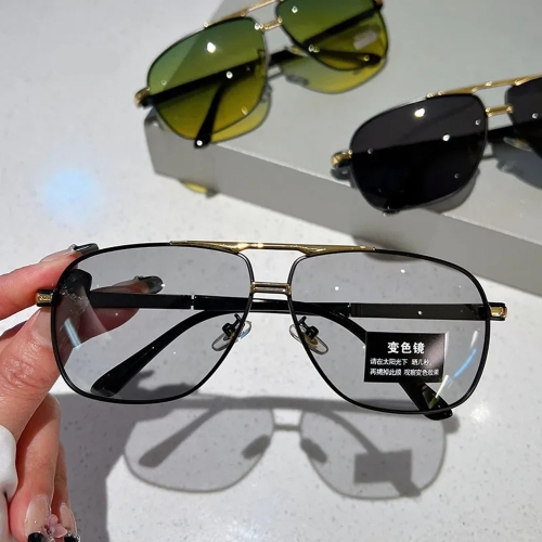 Lunettes de soleil Vintage surdimensionnées Hommes Femmes Mode Photochromique Polarié Lunettes Lunettes Lunettes Lunettes de soleil Driving Double