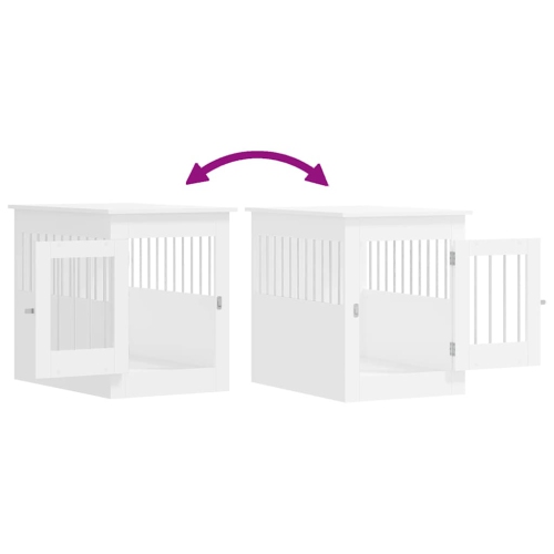Meuble pour cage à chiens vidaXL en bois d'ingénierie blanc 55 x 80 x 68 cm