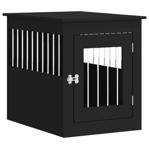 Image 1 de 10.. Meuble pour cage à chiens vidaXL en bois d'ingénierie 55 x 75 x 65&nbsp;cm noir