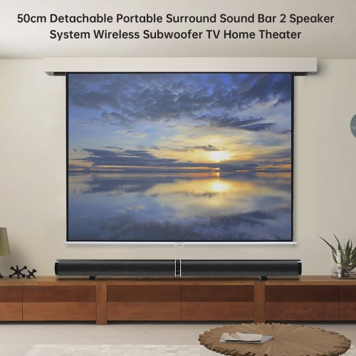 Detachable Surround Sound Bar Wireless Subwoofer 2 Speaker System Home Theater