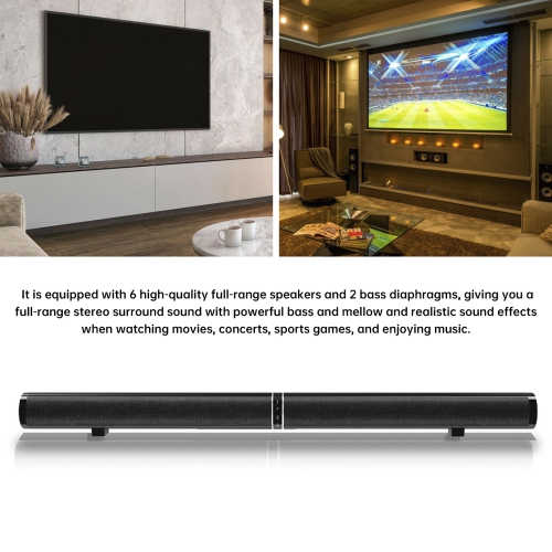 Detachable Surround Sound Bar Wireless Subwoofer 2 Speaker System Home Theater