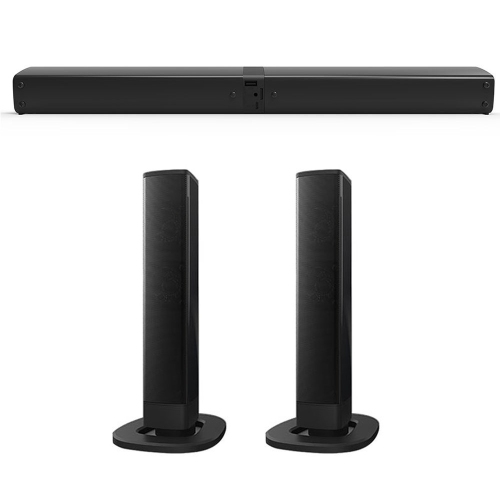Portable Surround Sound Bar Wireless Subwoofer 2 Speaker System Home Theater