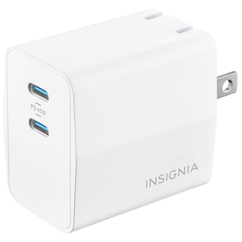 Insignia 45W 2-Port USB-C Wall Charger - White by INSIGNIA - Open Box condition - Image 3