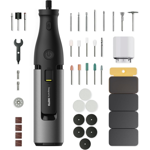 HOTO 12V QWLDM002 Rotary Tool Kit Pro, Up to 35000RPM, LED Light, 36 Accessories