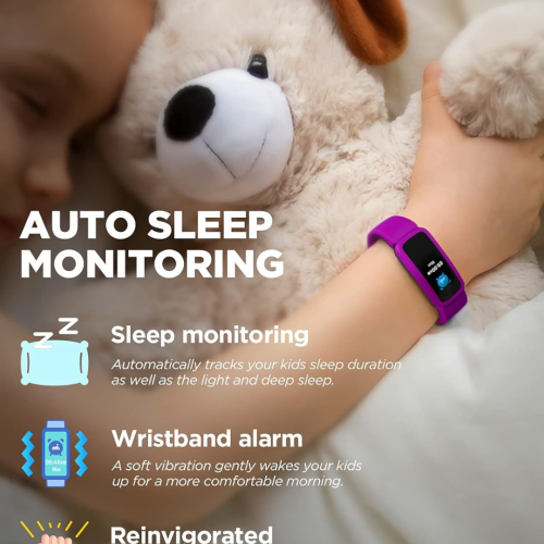 BIGGERFIVE Vigor Fitness Tracker Watch for Kids Girls Boys Teens, Activity Tracker, Pedometer, Heart Rate Sleep Monitor, IP68 Waterproof Calorie Step