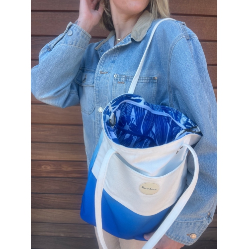 Going Places Tote Bag Ombre Blue by FourFour Co