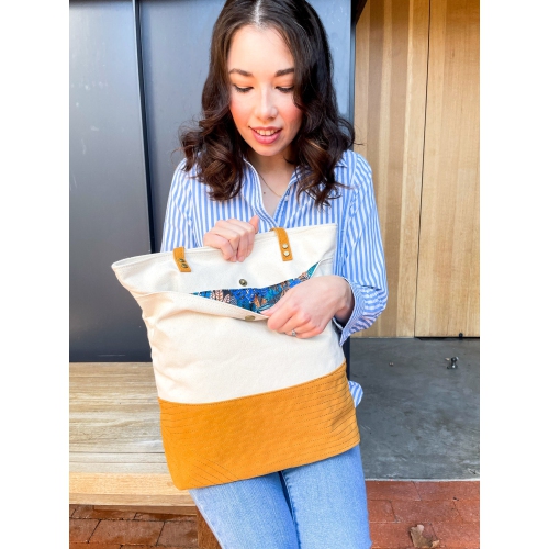 Stylish Tote Bag - Bliss Curry/Cream by FourFour Co