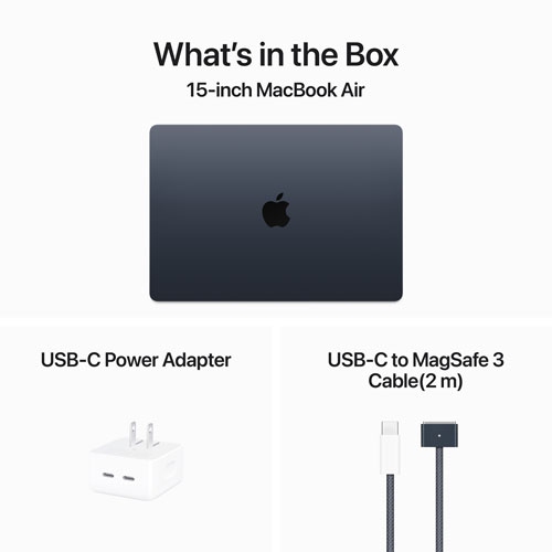 Apple MacBook Air 15" w/ Touch ID (2024) - Midnight (Apple M3 Chip / 512GB SSD / 16GB RAM) English by APPLE - Refurbished condition - Image 5